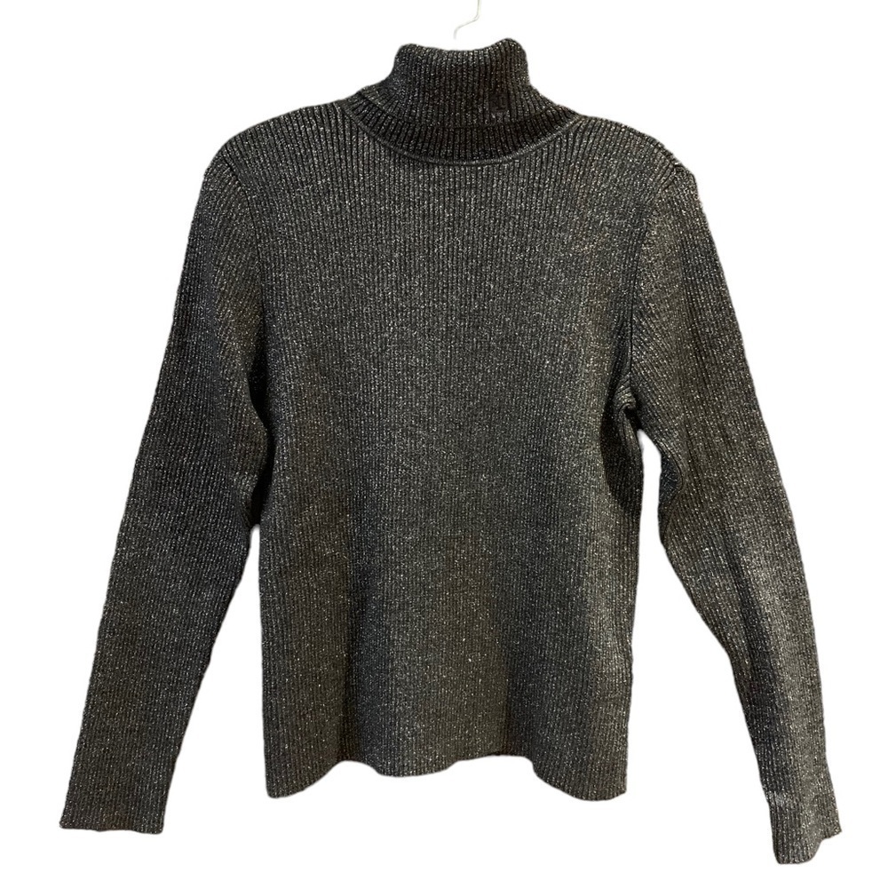 Lauren Ralph Lauren Metallic Grey Turtleneck Sweater